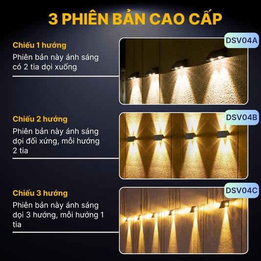Đèn Hắt Tường Năng Lượng Mặt Trời DSV04 Trang Trí Ngoại Thất Đẳng Cấp CabiQ