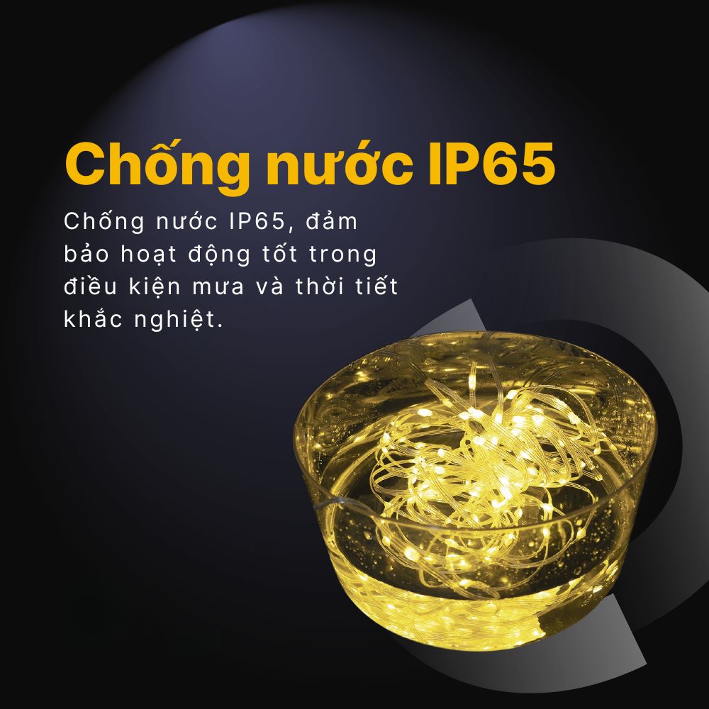 Dây Đèn LED Hạt Gạo Năng Lượng Mặt Trời DSV01 Trang Trí Sân Vườn CABIQ