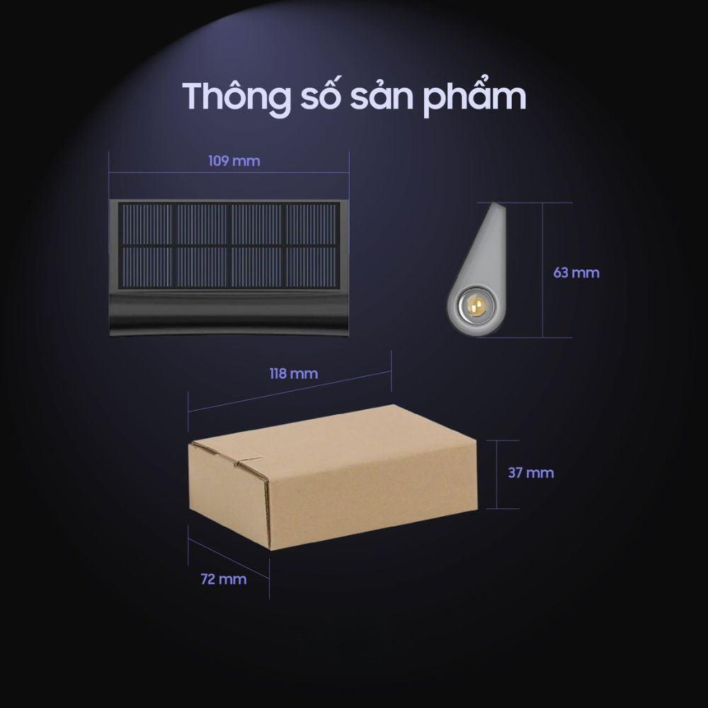 Đèn Bậc Thang Năng Lượng Mặt Trời DSV02 Trang Trí Đa Năng CABIQ