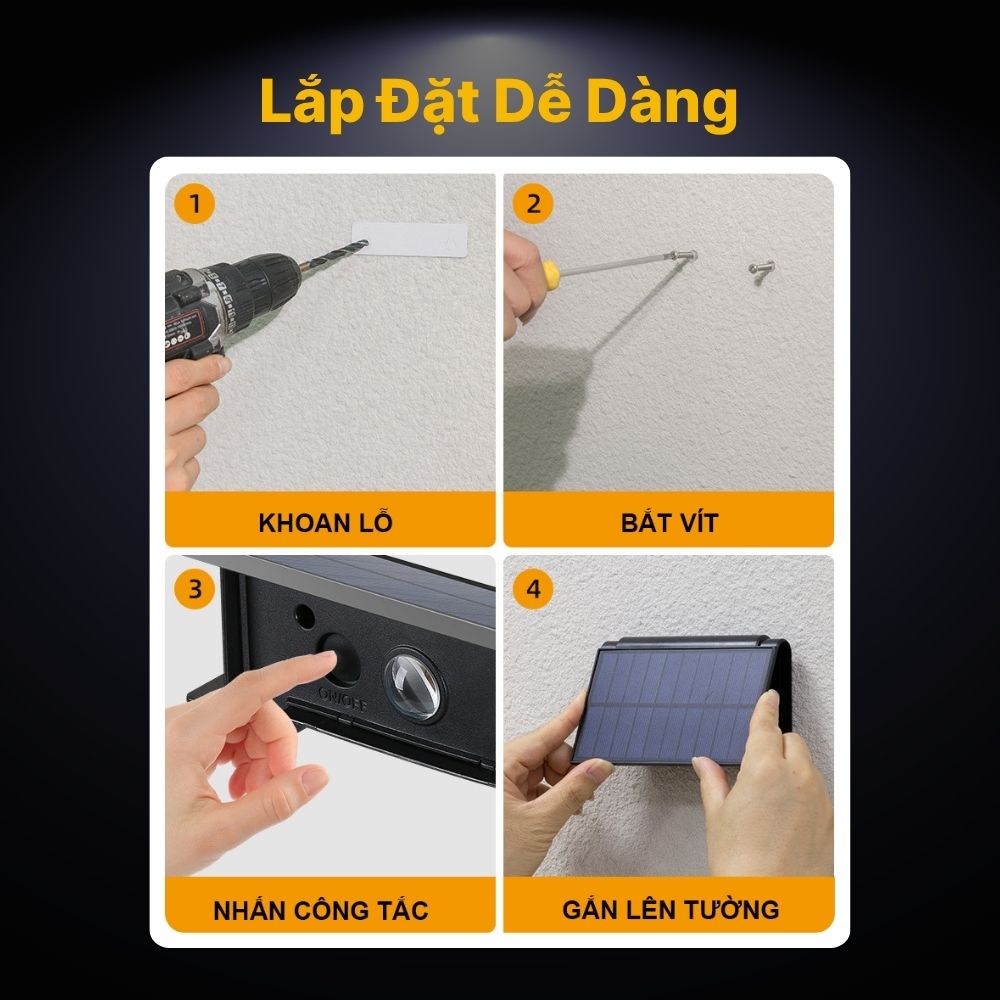 Đèn Hắt Tường Năng Lượng Mặt Trời DSV04 Trang Trí Ngoại Thất Đẳng Cấp CabiQ