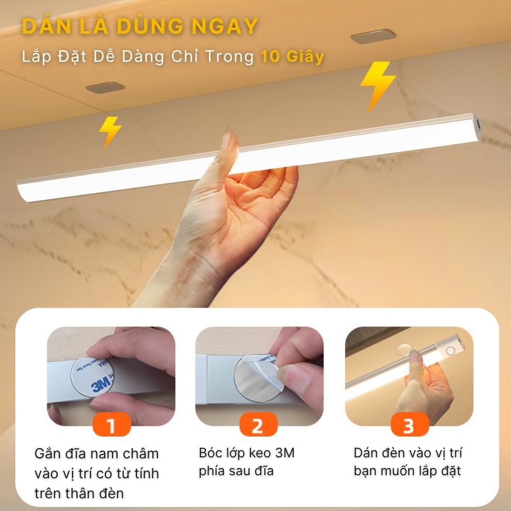 Đèn LED Thanh Cảm Biến Góc Vuông CabiQ Premium CAB03