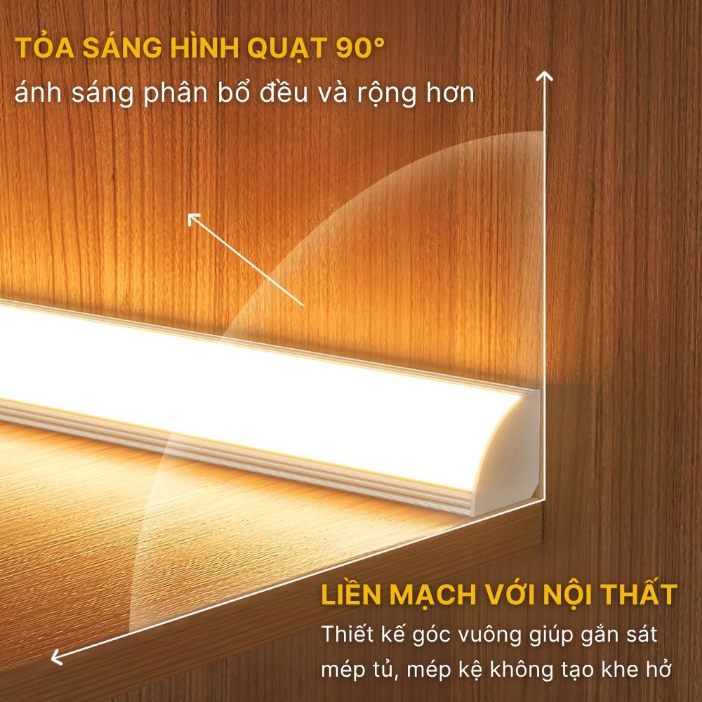 Đèn LED Thanh Cảm Biến Góc Vuông CabiQ Premium CAB03