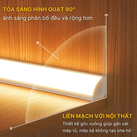 Đèn LED Thanh Cảm Biến Góc Vuông CabiQ Premium CAB03