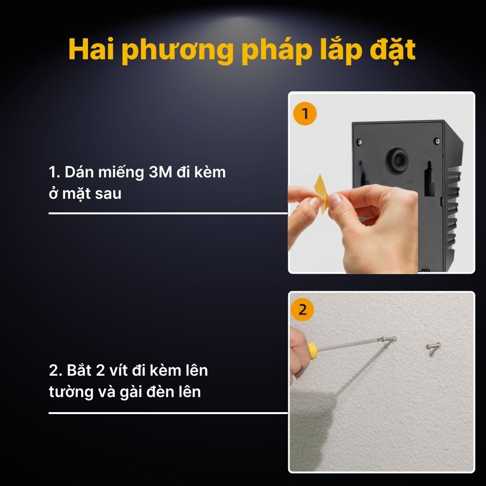 Đèn Hắt Tường Năng Lượng Mặt Trời DSV03 Trang Trí Ngoài Trời CabiQ