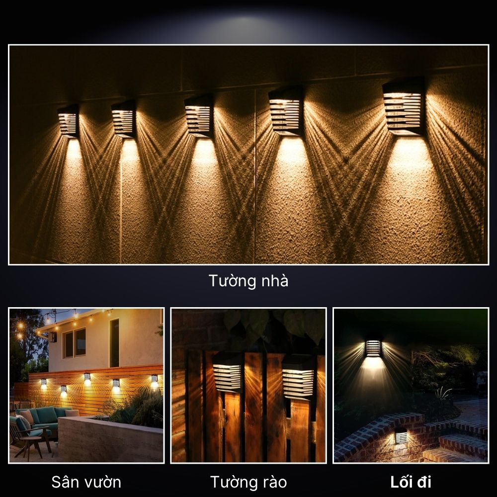 Đèn Hắt Tường Năng Lượng Mặt Trời DSV03 Trang Trí Ngoài Trời CabiQ